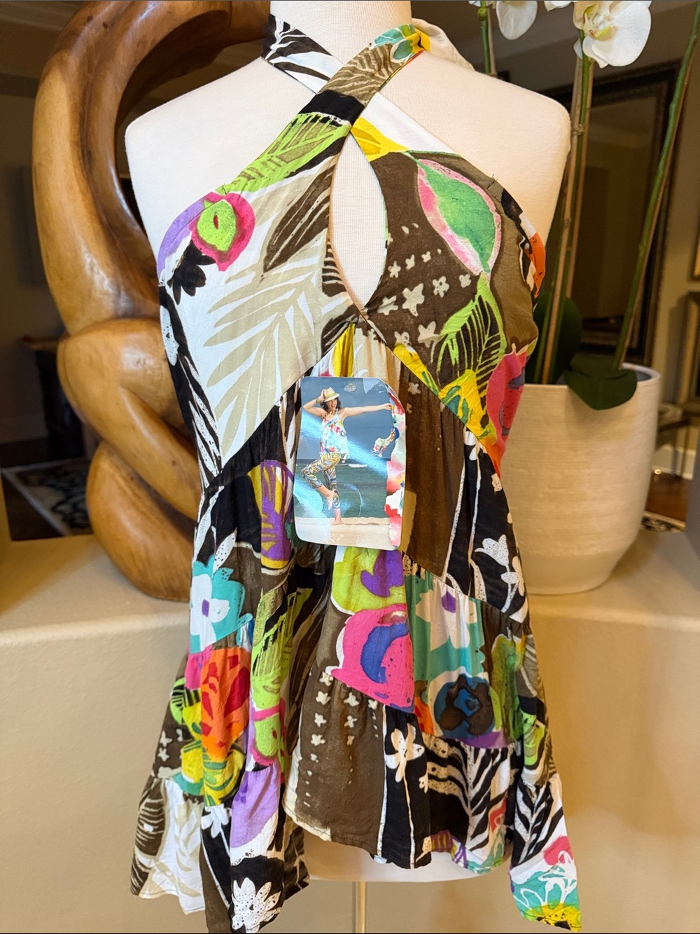Jams World NWT Multicolor Floral Halter Top